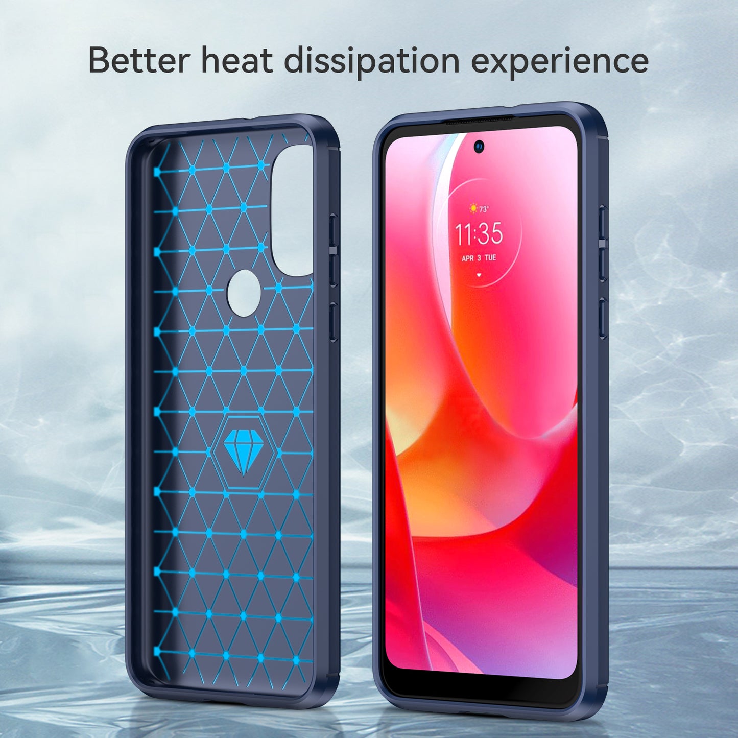 1.8mm Carbon Fiber Texture TPU Case Brushed Surface Super Flexible Buffering Phone Cover for Motorola Moto G Power (2022)