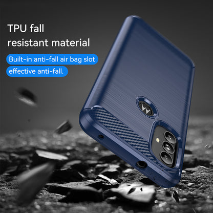 1.8mm Carbon Fiber Texture TPU Case Brushed Surface Super Flexible Buffering Phone Cover for Motorola Moto G Power (2022)