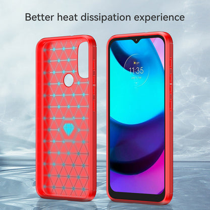 1.8mm Carbon Fiber Texture Brushed Surface TPU Case Air Bag Buffering Super Flexible Phone Cover for Motorola Moto E40/E30/E20