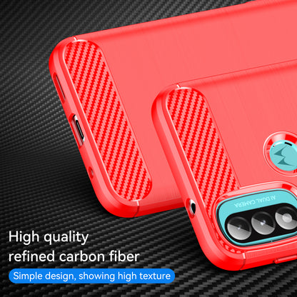 1.8mm Carbon Fiber Texture Brushed Surface TPU Case Air Bag Buffering Super Flexible Phone Cover for Motorola Moto E40/E30/E20