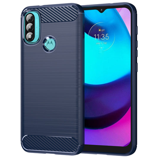 1.8mm Carbon Fiber Texture Brushed Surface TPU Case Air Bag Buffering Super Flexible Phone Cover for Motorola Moto E40/E30/E20