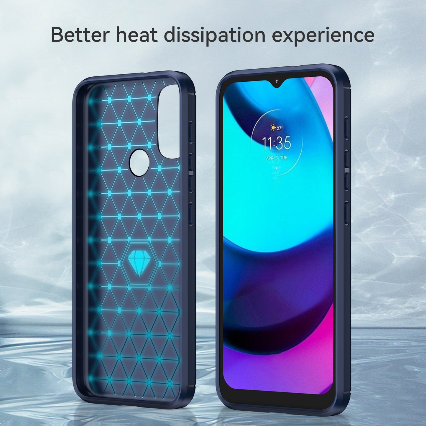 1.8mm Carbon Fiber Texture Brushed Surface TPU Case Air Bag Buffering Super Flexible Phone Cover for Motorola Moto E40/E30/E20