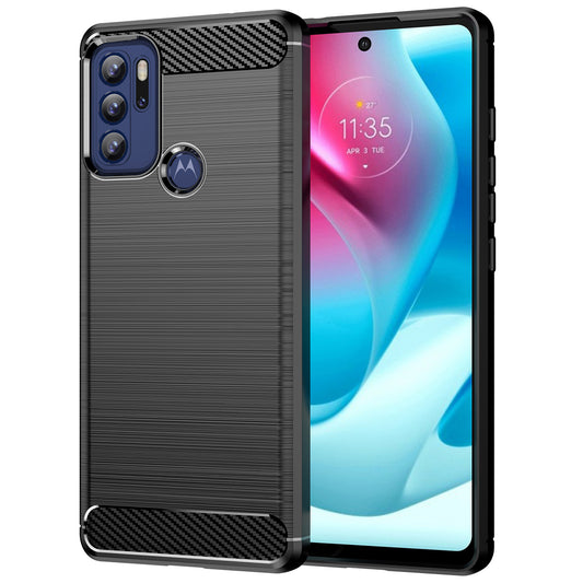 1.8mm Heat Dissipation Carbon Fiber Texture Brushed Surface Super Flexible TPU Case Phone Cover for Motorola Moto G60S/G60
