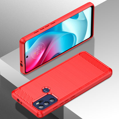 1.8mm Heat Dissipation Carbon Fiber Texture Brushed Surface Super Flexible TPU Case Phone Cover for Motorola Moto G60S/G60