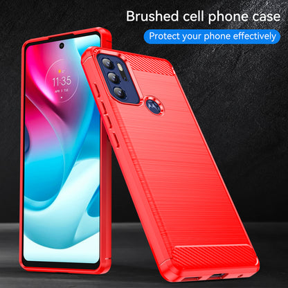 1.8mm Heat Dissipation Carbon Fiber Texture Brushed Surface Super Flexible TPU Case Phone Cover for Motorola Moto G60S/G60