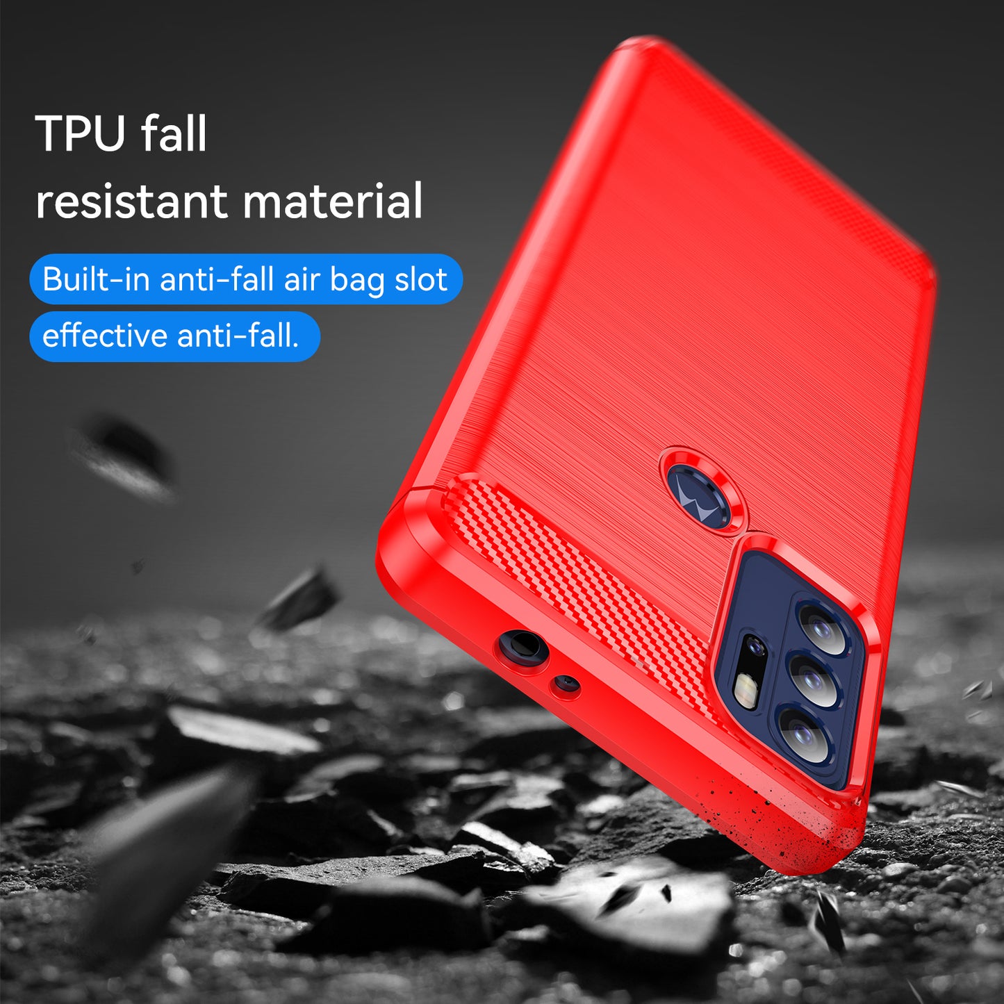 1.8mm Heat Dissipation Carbon Fiber Texture Brushed Surface Super Flexible TPU Case Phone Cover for Motorola Moto G60S/G60