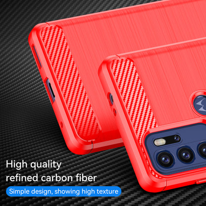 1.8mm Heat Dissipation Carbon Fiber Texture Brushed Surface Super Flexible TPU Case Phone Cover for Motorola Moto G60S/G60