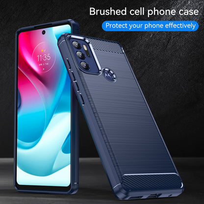 1.8mm Heat Dissipation Carbon Fiber Texture Brushed Surface Super Flexible TPU Case Phone Cover for Motorola Moto G60S/G60