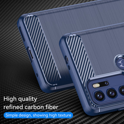 1.8mm Heat Dissipation Carbon Fiber Texture Brushed Surface Super Flexible TPU Case Phone Cover for Motorola Moto G60S/G60