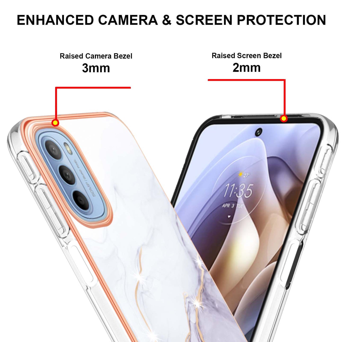 YB IMD Series-2 Marble Soft TPU Case for Motorola Moto G31 / Moto G41, IMD Anti-Scratch Electroplating Cover