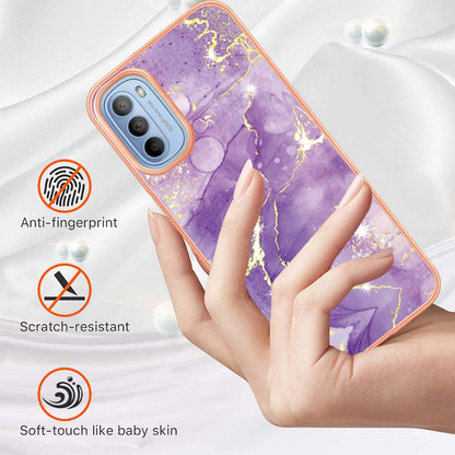 YB IMD Series-2 Marble Soft TPU Case for Motorola Moto G31 / Moto G41, IMD Anti-Scratch Electroplating Cover