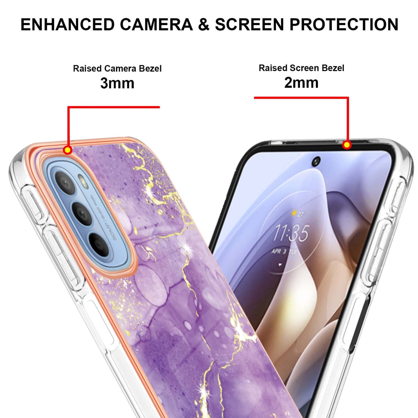 YB IMD Series-2 Marble Soft TPU Case for Motorola Moto G31 / Moto G41, IMD Anti-Scratch Electroplating Cover