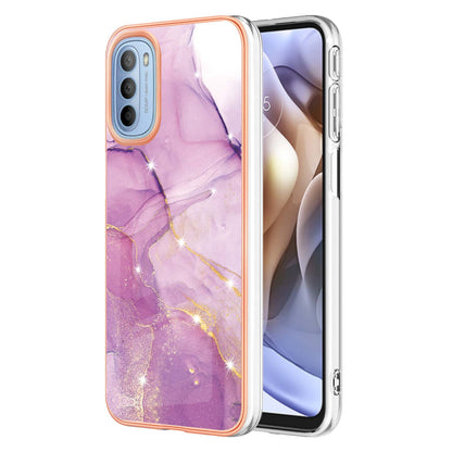YB IMD Series-2 Marble Soft TPU Case for Motorola Moto G31 / Moto G41, IMD Anti-Scratch Electroplating Cover