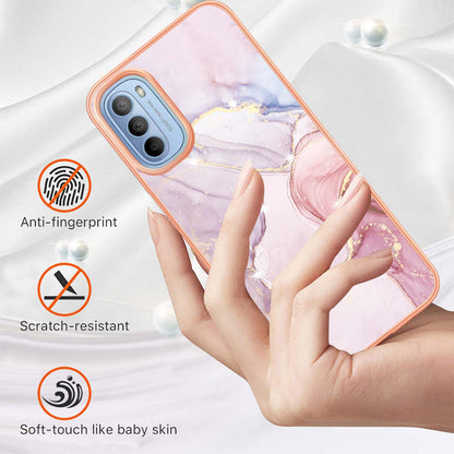 YB IMD Series-2 Marble Soft TPU Case for Motorola Moto G31 / Moto G41, IMD Anti-Scratch Electroplating Cover