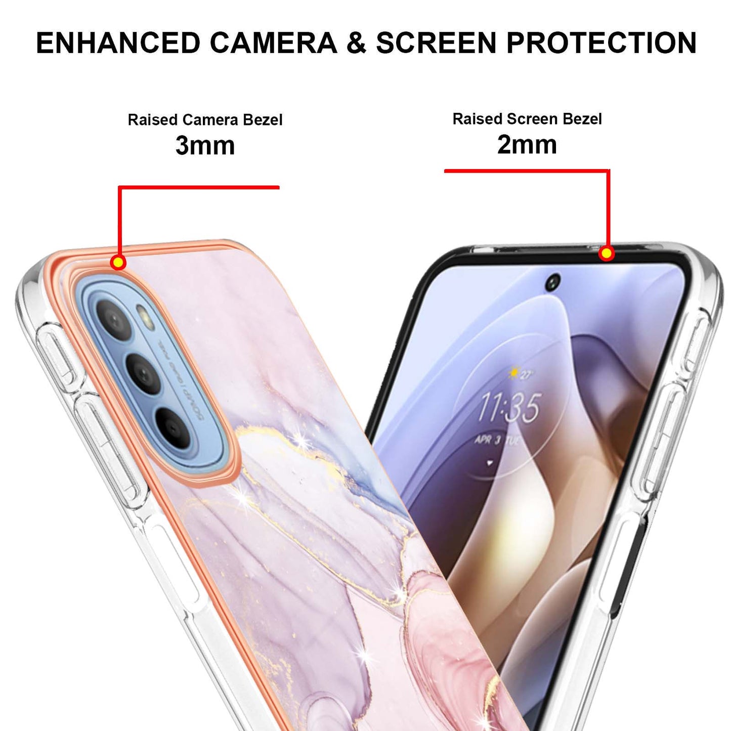 YB IMD Series-2 Marble Soft TPU Case for Motorola Moto G31 / Moto G41, IMD Anti-Scratch Electroplating Cover