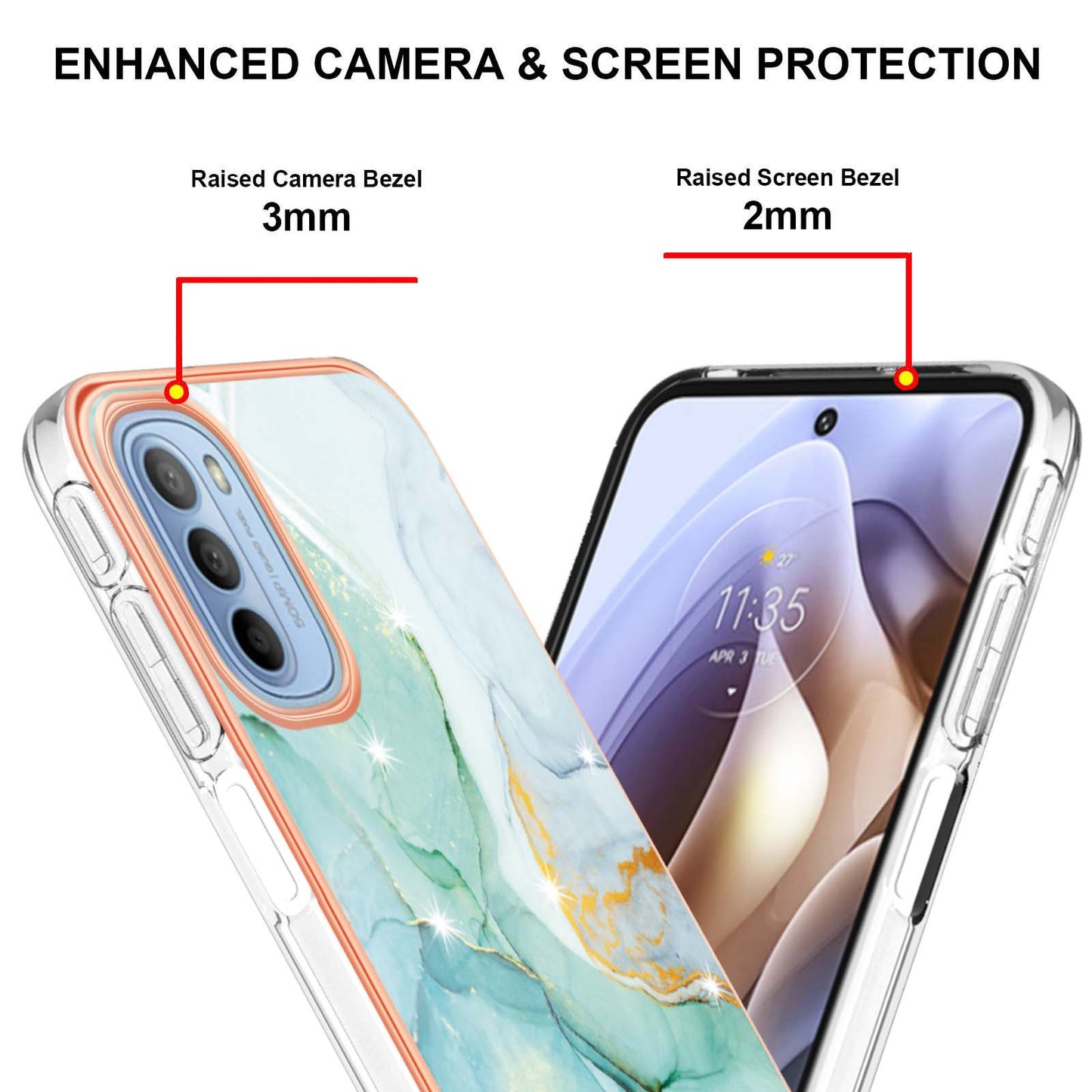 YB IMD Series-2 Marble Soft TPU Case for Motorola Moto G31 / Moto G41, IMD Anti-Scratch Electroplating Cover