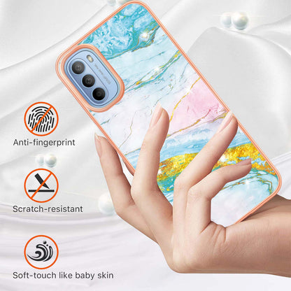 YB IMD Series-2 Marble Soft TPU Case for Motorola Moto G31 / Moto G41, IMD Anti-Scratch Electroplating Cover