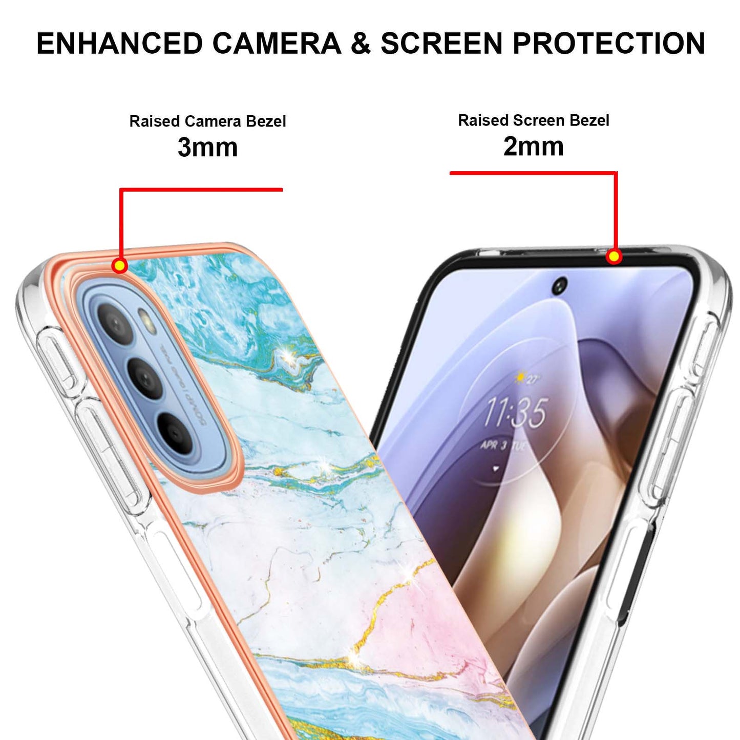 YB IMD Series-2 Marble Soft TPU Case for Motorola Moto G31 / Moto G41, IMD Anti-Scratch Electroplating Cover
