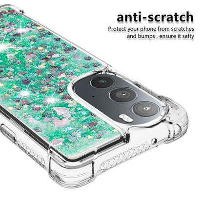 YB Quicksand Series-1 for Motorola Edge 30 Pro Liquid Phone Case Sparkle Flowing Floating Quicksand Soft TPU Clear Cover