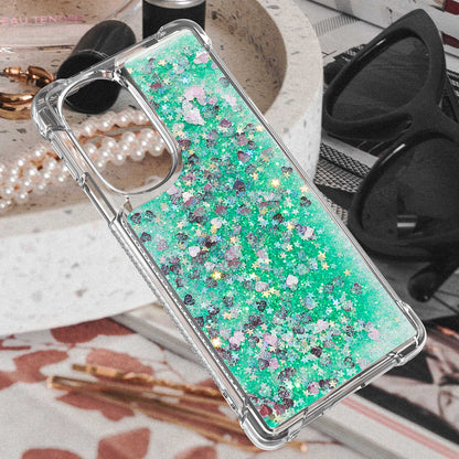 YB Quicksand Series-1 for Motorola Edge 30 Pro Liquid Phone Case Sparkle Flowing Floating Quicksand Soft TPU Clear Cover