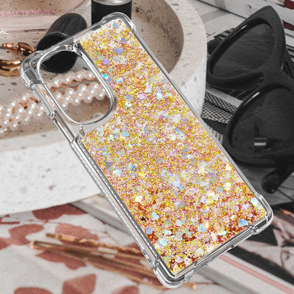 YB Quicksand Series-1 for Motorola Edge 30 Pro Liquid Phone Case Sparkle Flowing Floating Quicksand Soft TPU Clear Cover