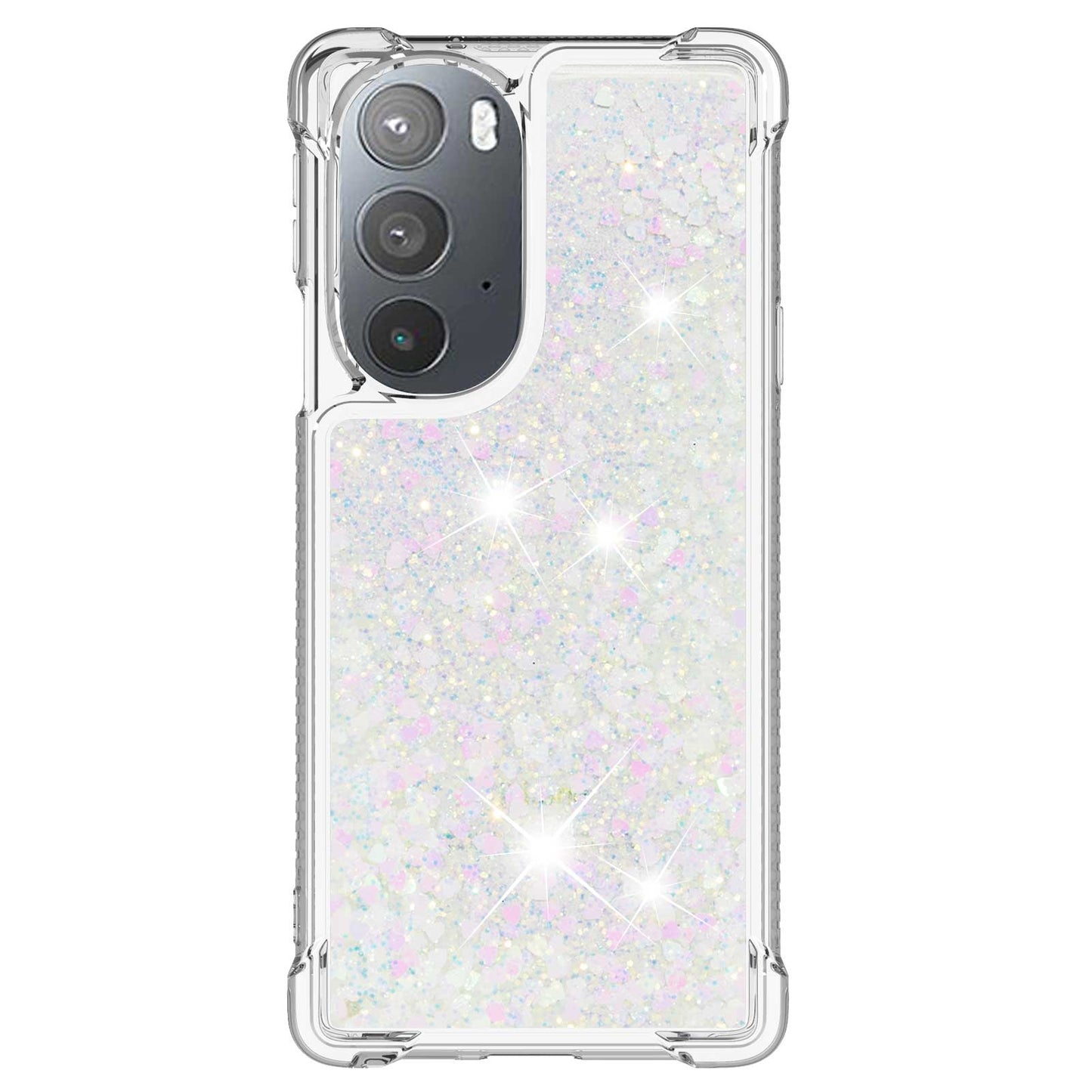 YB Quicksand Series-1 for Motorola Edge 30 Pro Liquid Phone Case Sparkle Flowing Floating Quicksand Soft TPU Clear Cover