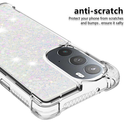 YB Quicksand Series-1 for Motorola Edge 30 Pro Liquid Phone Case Sparkle Flowing Floating Quicksand Soft TPU Clear Cover