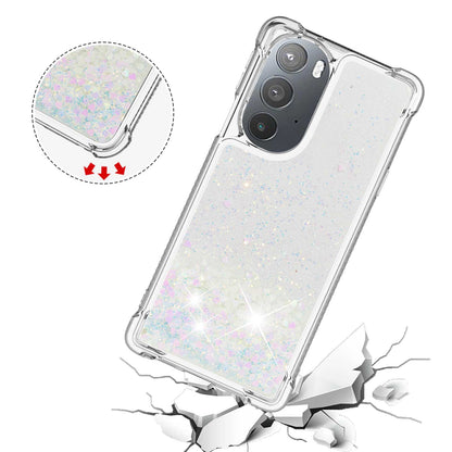 YB Quicksand Series-1 for Motorola Edge 30 Pro Liquid Phone Case Sparkle Flowing Floating Quicksand Soft TPU Clear Cover