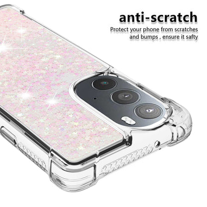 YB Quicksand Series-1 for Motorola Edge 30 Pro Liquid Phone Case Sparkle Flowing Floating Quicksand Soft TPU Clear Cover