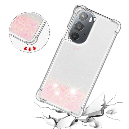 YB Quicksand Series-1 for Motorola Edge 30 Pro Liquid Phone Case Sparkle Flowing Floating Quicksand Soft TPU Clear Cover