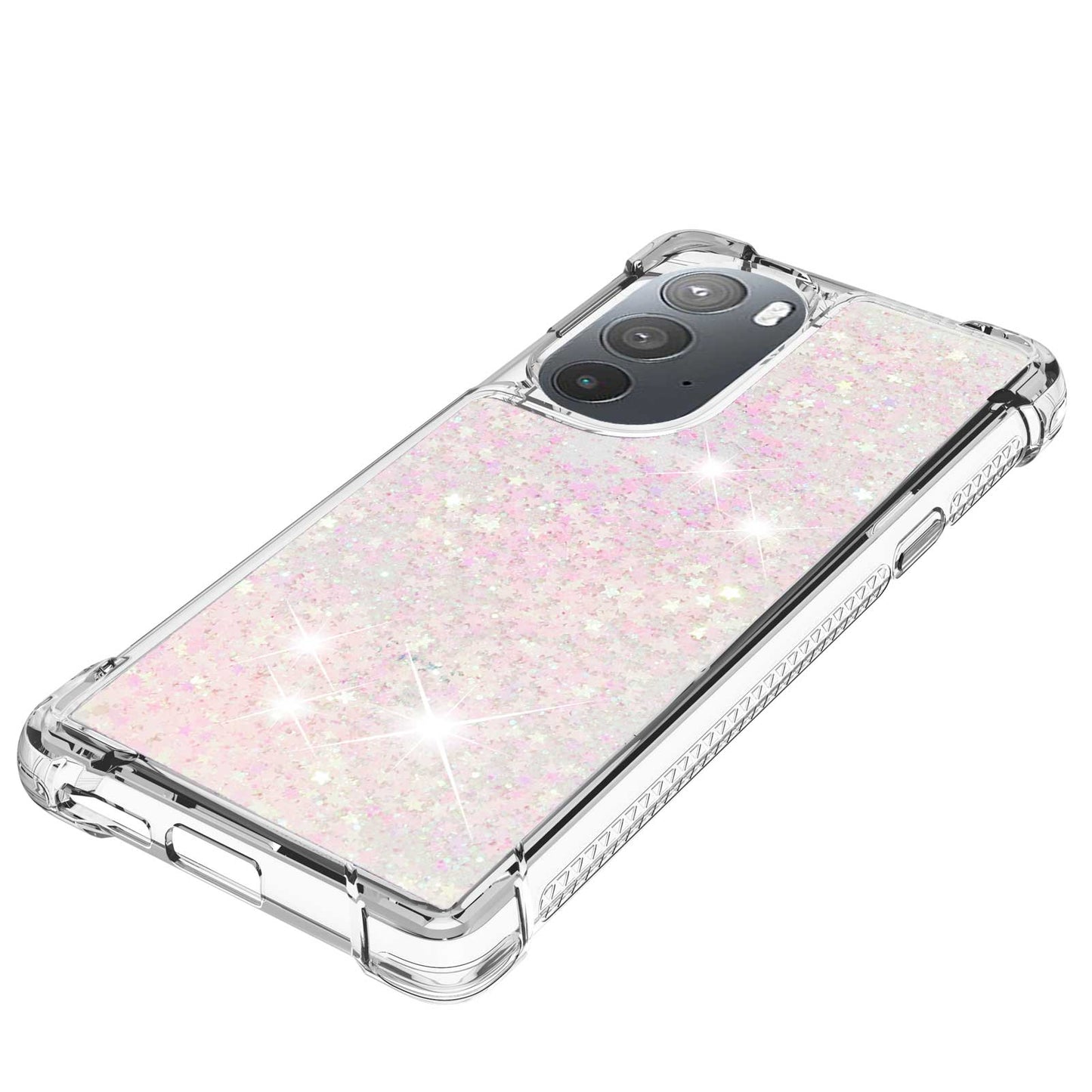 YB Quicksand Series-1 for Motorola Edge 30 Pro Liquid Phone Case Sparkle Flowing Floating Quicksand Soft TPU Clear Cover