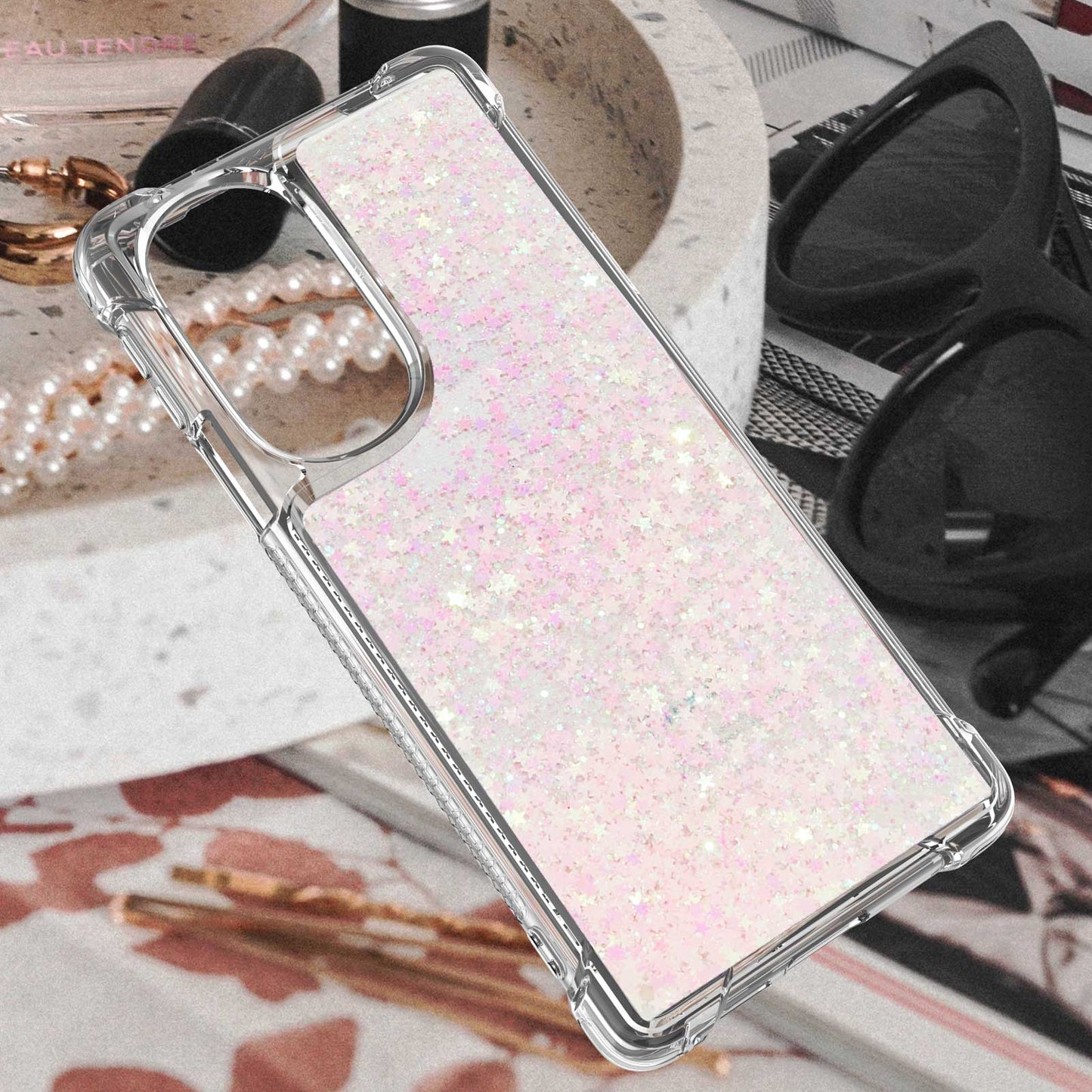 YB Quicksand Series-1 for Motorola Edge 30 Pro Liquid Phone Case Sparkle Flowing Floating Quicksand Soft TPU Clear Cover