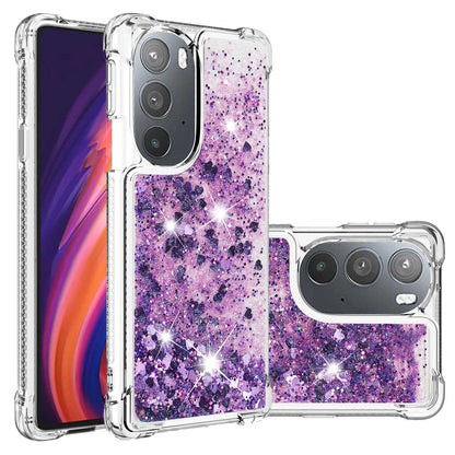 YB Quicksand Series-1 for Motorola Edge 30 Pro Liquid Phone Case Sparkle Flowing Floating Quicksand Soft TPU Clear Cover