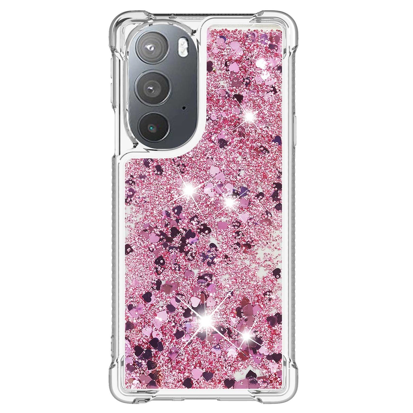 YB Quicksand Series-1 for Motorola Edge 30 Pro Liquid Phone Case Sparkle Flowing Floating Quicksand Soft TPU Clear Cover