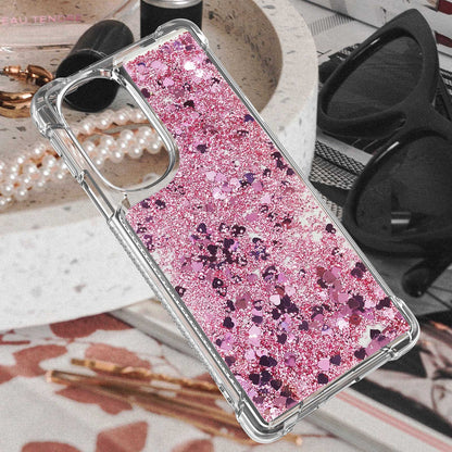 YB Quicksand Series-1 for Motorola Edge 30 Pro Liquid Phone Case Sparkle Flowing Floating Quicksand Soft TPU Clear Cover