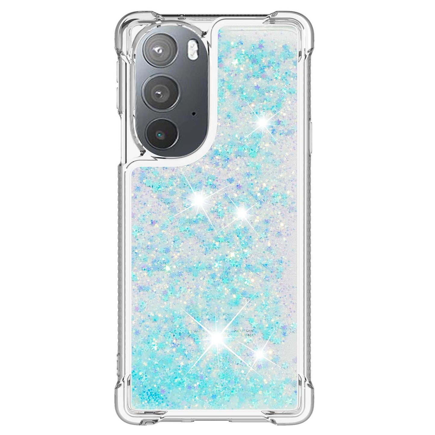 YB Quicksand Series-1 for Motorola Edge 30 Pro Liquid Phone Case Sparkle Flowing Floating Quicksand Soft TPU Clear Cover