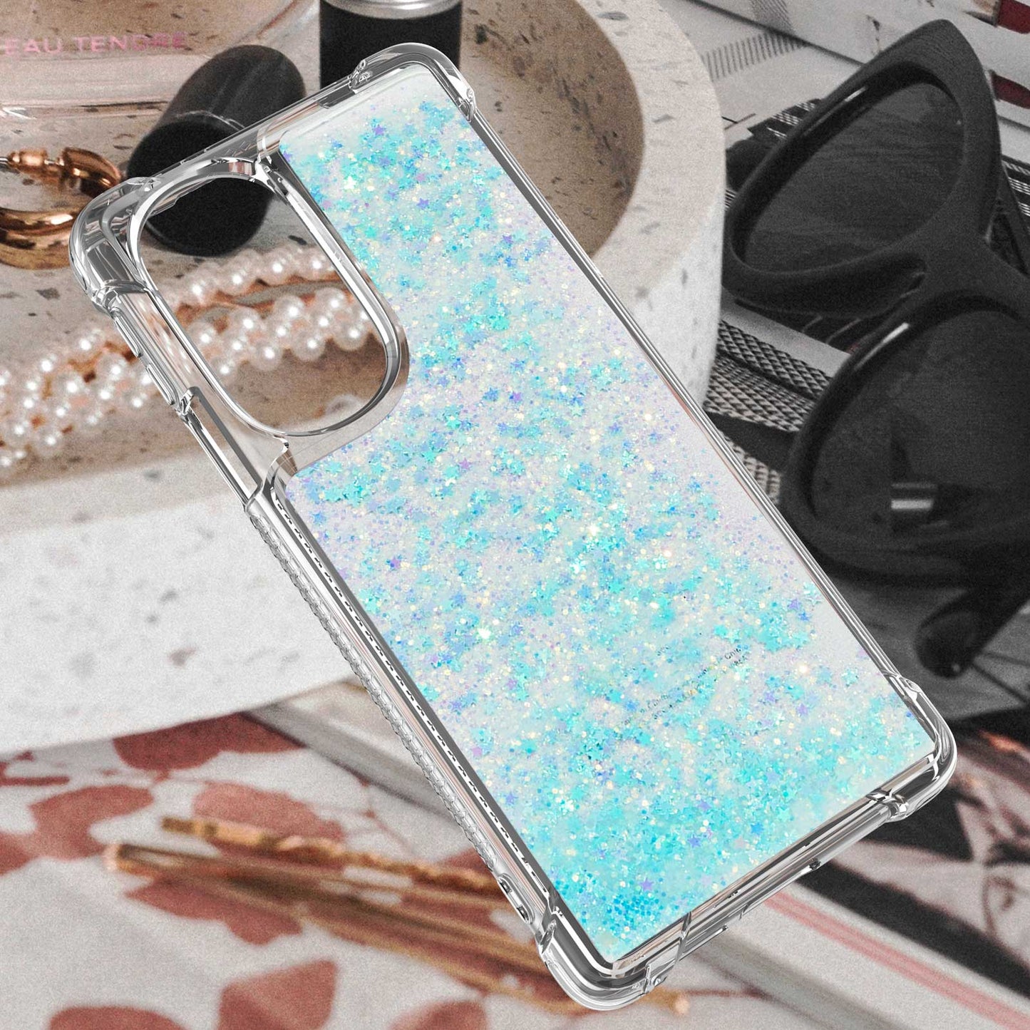 YB Quicksand Series-1 for Motorola Edge 30 Pro Liquid Phone Case Sparkle Flowing Floating Quicksand Soft TPU Clear Cover