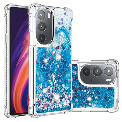 YB Quicksand Series-1 for Motorola Edge 30 Pro Liquid Phone Case Sparkle Flowing Floating Quicksand Soft TPU Clear Cover