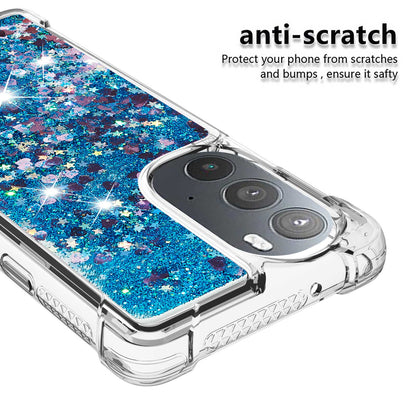 YB Quicksand Series-1 for Motorola Edge 30 Pro Liquid Phone Case Sparkle Flowing Floating Quicksand Soft TPU Clear Cover