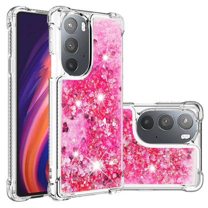 YB Quicksand Series-1 for Motorola Edge 30 Pro Liquid Phone Case Sparkle Flowing Floating Quicksand Soft TPU Clear Cover