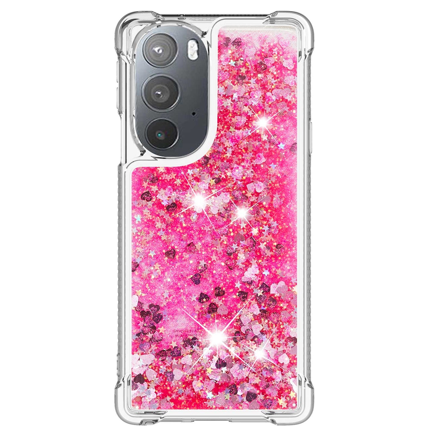 YB Quicksand Series-1 for Motorola Edge 30 Pro Liquid Phone Case Sparkle Flowing Floating Quicksand Soft TPU Clear Cover