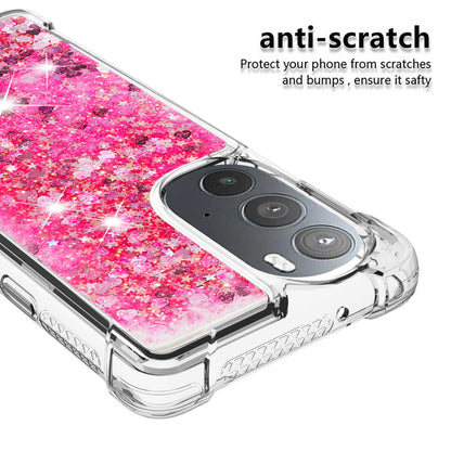 YB Quicksand Series-1 for Motorola Edge 30 Pro Liquid Phone Case Sparkle Flowing Floating Quicksand Soft TPU Clear Cover