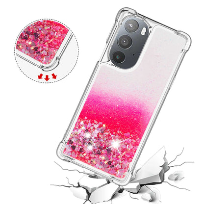 YB Quicksand Series-1 for Motorola Edge 30 Pro Liquid Phone Case Sparkle Flowing Floating Quicksand Soft TPU Clear Cover