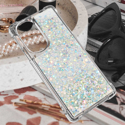 YB Quicksand Series-1 for Motorola Edge 30 Pro Liquid Phone Case Sparkle Flowing Floating Quicksand Soft TPU Clear Cover
