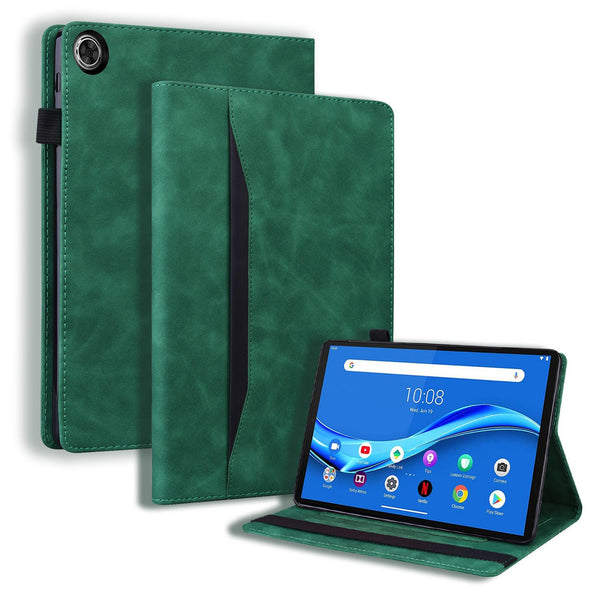 For Lenovo Tab M10 Plus (Gen 3) 10.6 inch Tablet Case PU Leather Stand Wallet Elastic Drop-proof Shell with Pencil Holder