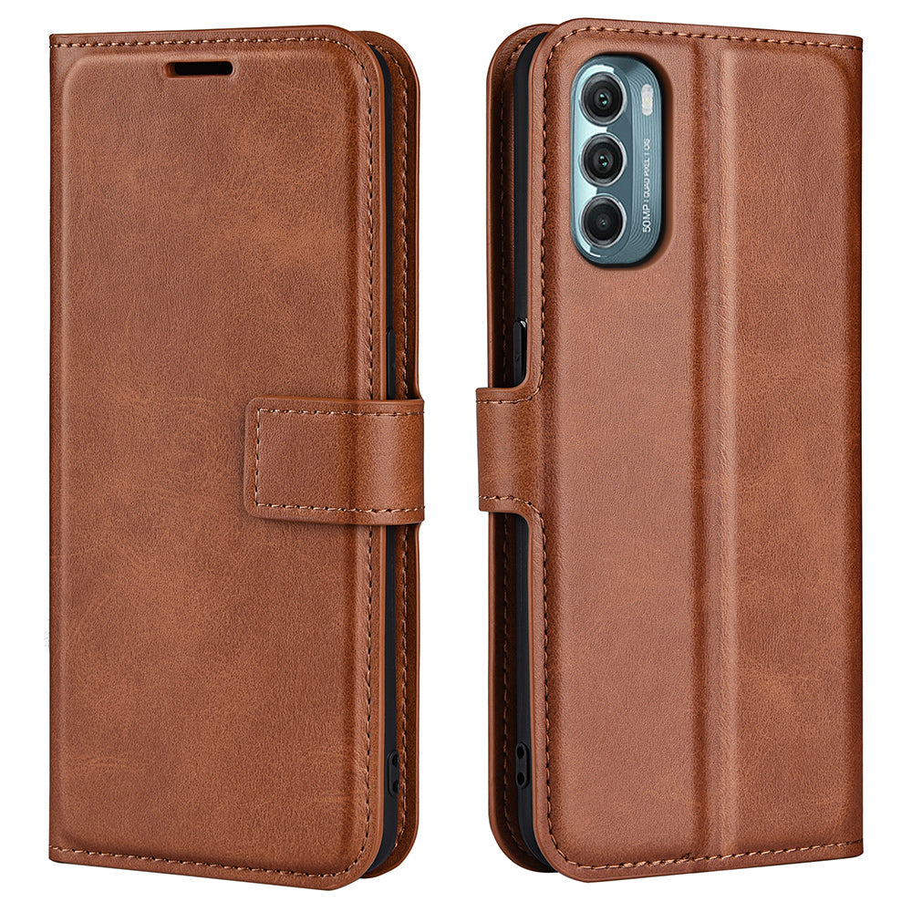 For Motorola Moto G Stylus 5G (2022) Non-slip Grip Textured PU Leather Cover Stand Function Magnetic Closure Flip Wallet Case