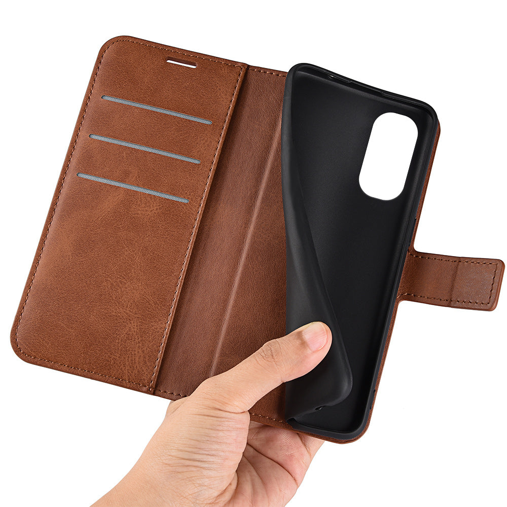For Motorola Moto G Stylus 5G (2022) Non-slip Grip Textured PU Leather Cover Stand Function Magnetic Closure Flip Wallet Case