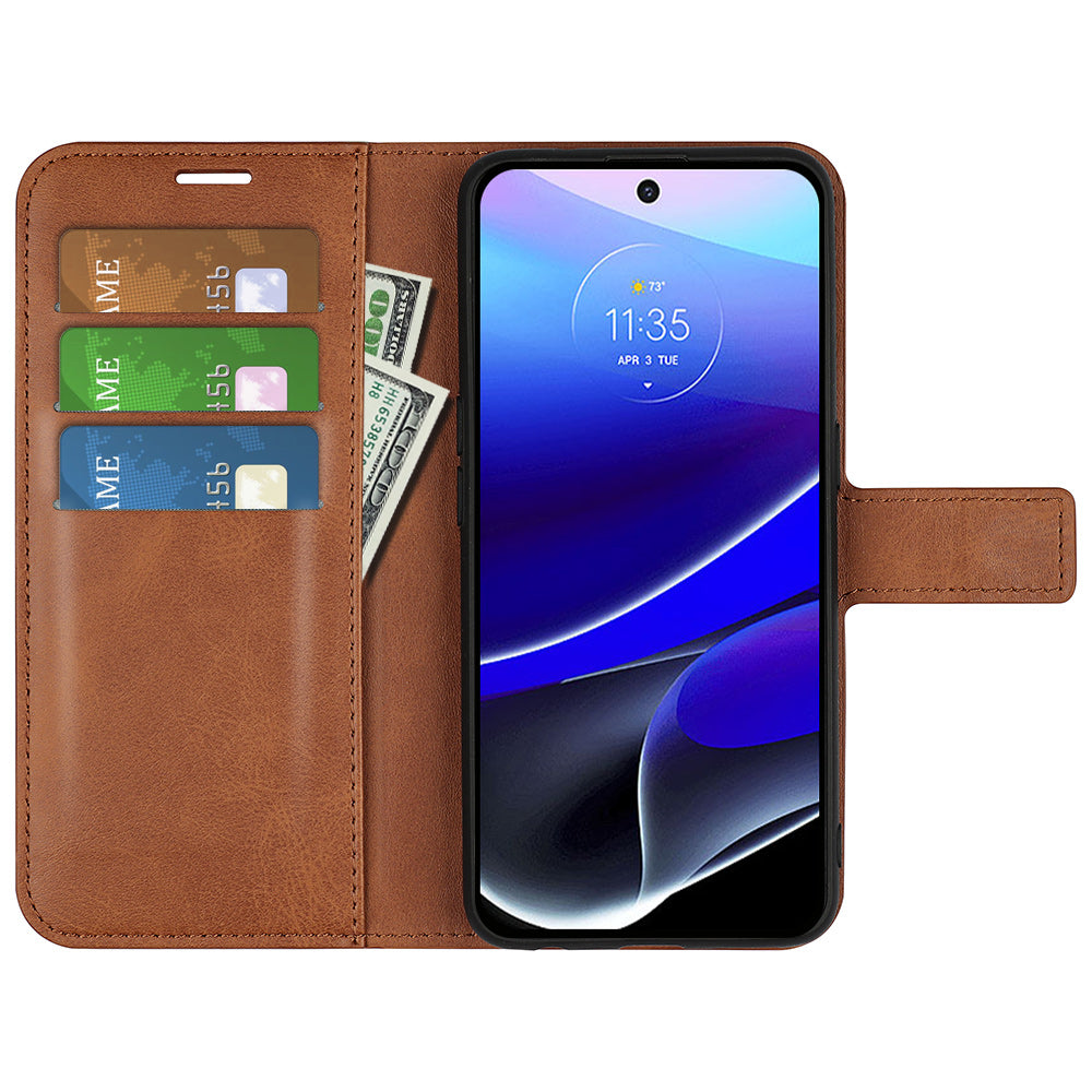 For Motorola Moto G Stylus 5G (2022) Non-slip Grip Textured PU Leather Cover Stand Function Magnetic Closure Flip Wallet Case