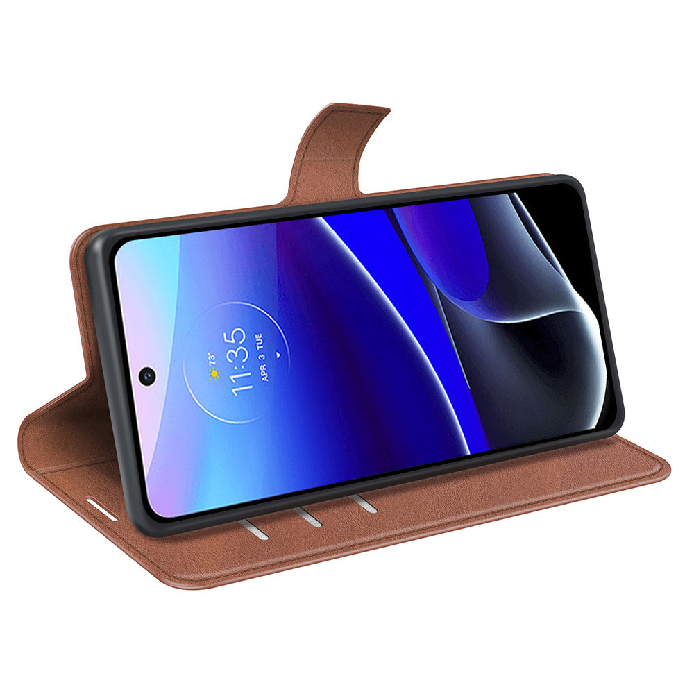 For Motorola Moto G Stylus 5G (2022) Non-slip Grip Textured PU Leather Cover Stand Function Magnetic Closure Flip Wallet Case