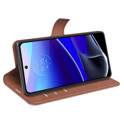 For Motorola Moto G Stylus 5G (2022) Non-slip Grip Textured PU Leather Cover Stand Function Magnetic Closure Flip Wallet Case